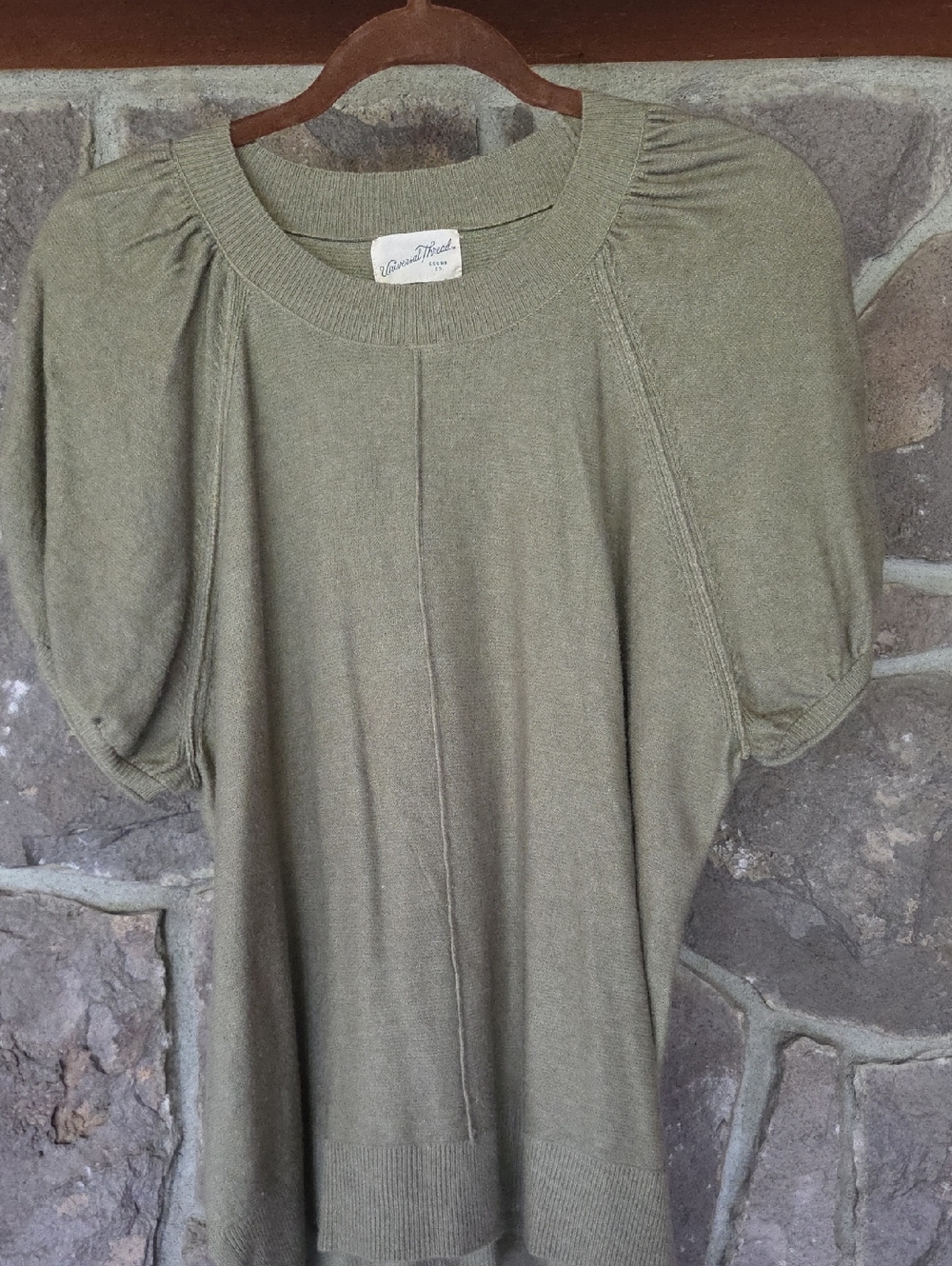 Universal Thread Olive Puff Sleeve Knit Top